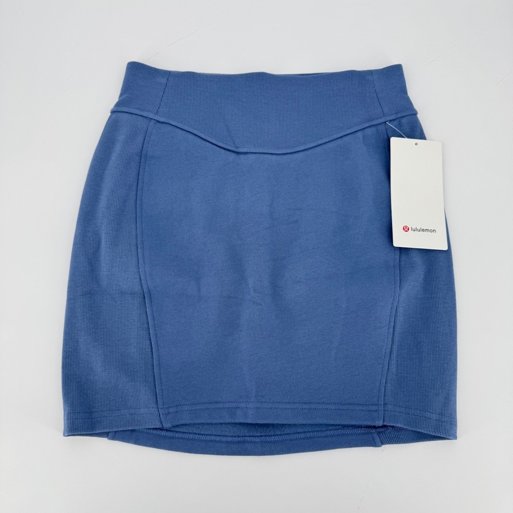 Lululemon Scuba High Rise Mini Skirt Oasis Blue OASB LW8ALSS Size XS NWT